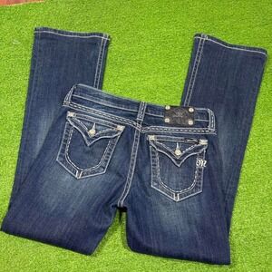 Miss Me Women's Size 31 Western Bootcut Dark Wash Denim‎ Jeans Y2K Glam